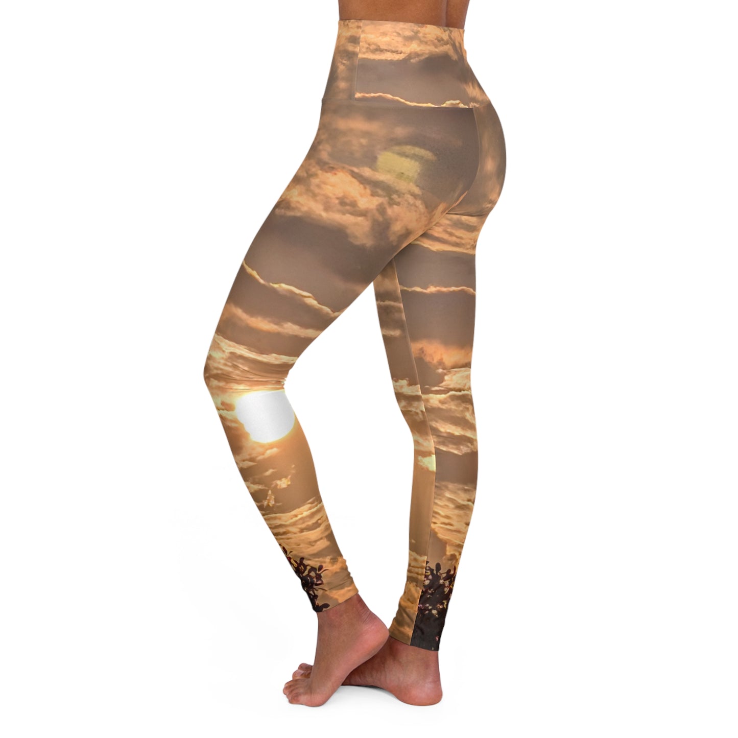Honey Golden Glow Sunset Cloudscape High-Waist Yoga Leggings