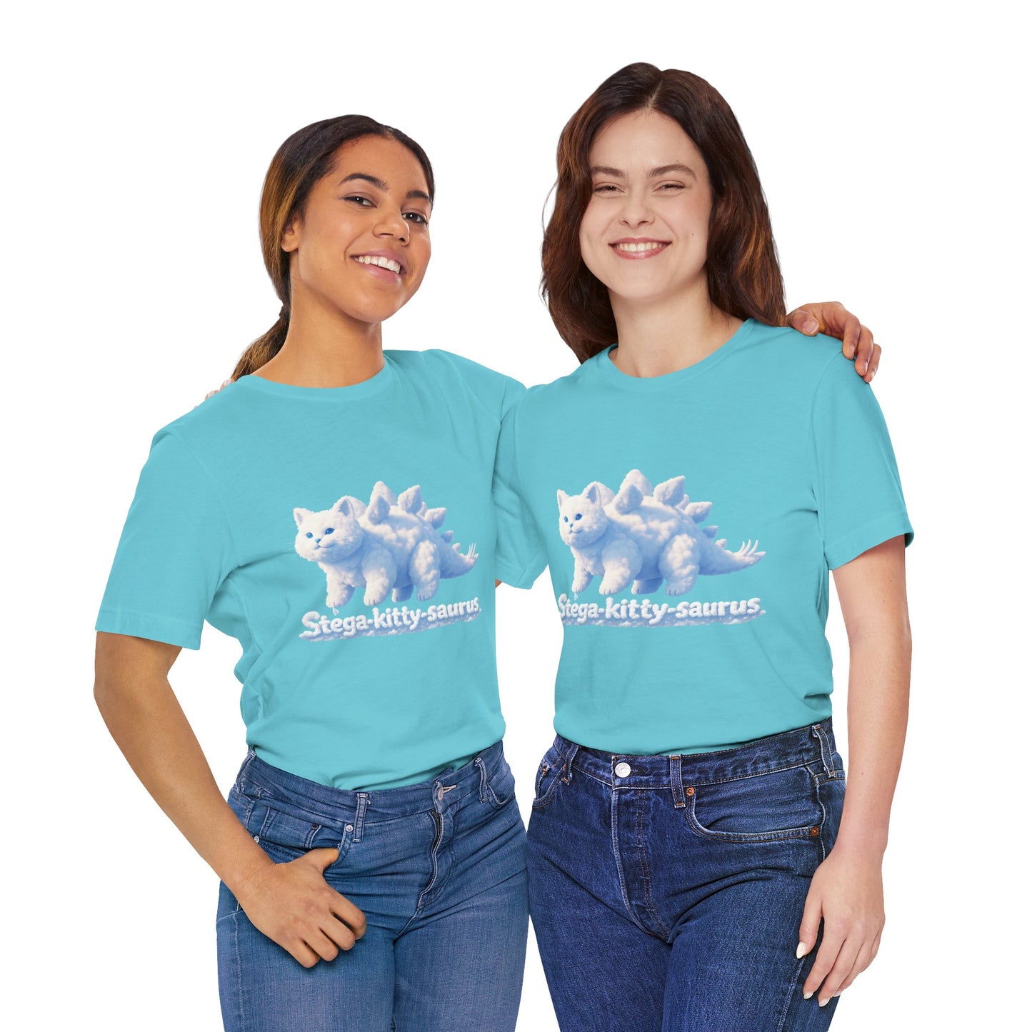 Stega-Kitty-Saurus Tee — Cute Dinosaur Cat Graphic T‑Shirt