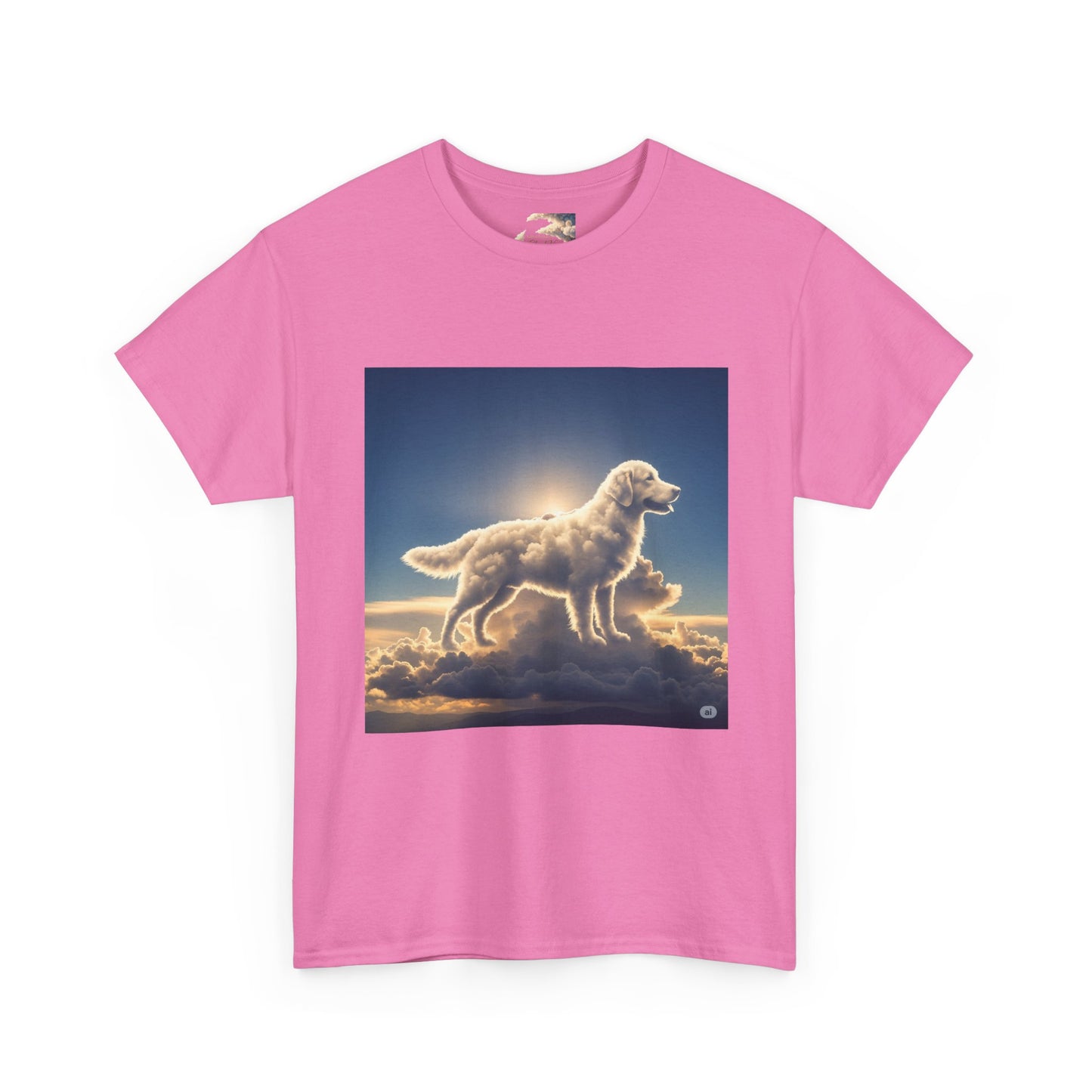 Heavenly Dog Tee - Cloud Golden Retriever - The Only One more Faithful than my Dog is the LORD, Faith, Loyalty, Unisex T-Shirt, Dog Lover Gift, Christian Apparel, Cloud Design, Inspirational Quote
