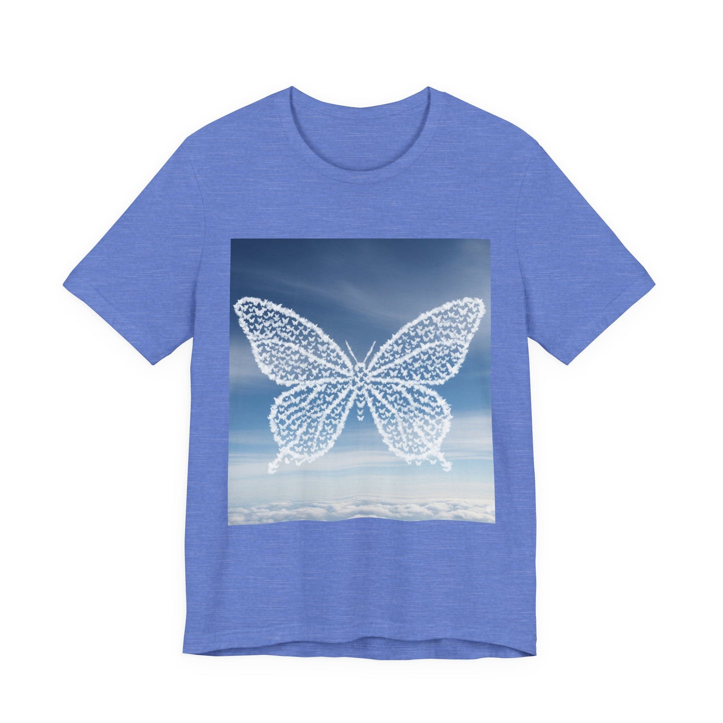 Flutter of Cloud Butterflies in the shape of a butterfly Graphic Tee, , T-Shirt, Spring Fashion, Nature Lover Gift, Casual Wear