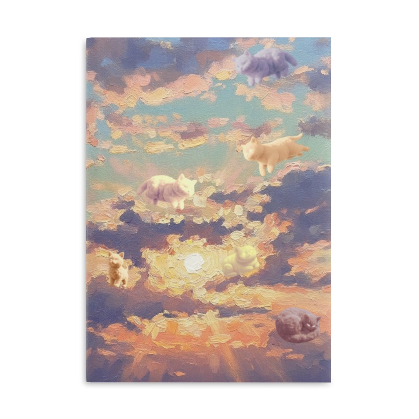 Kitty Dreamscape Hardcover Notebook — Puffy Cover Journaling Gift