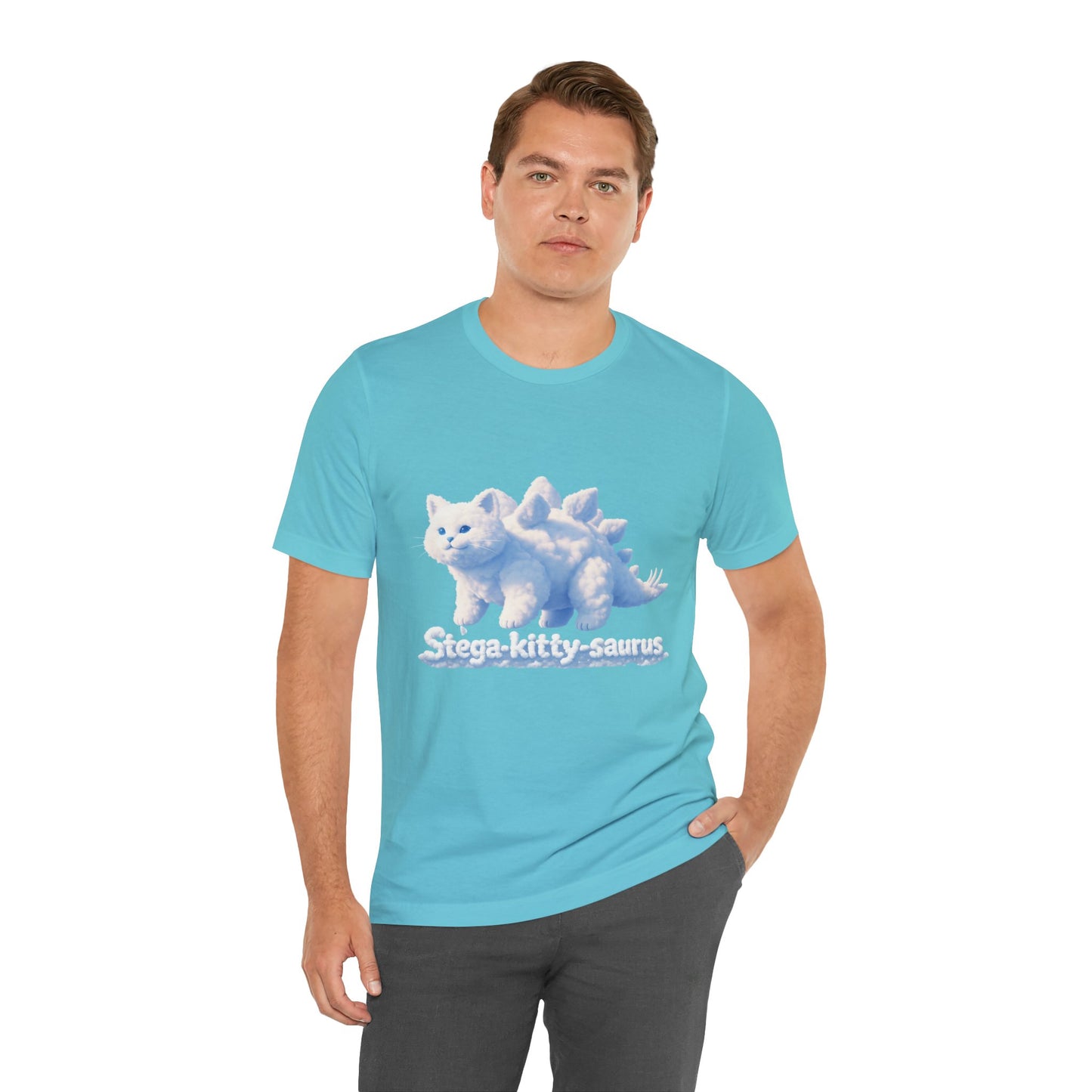 Stega-Kitty-Saurus Tee — Cute Dinosaur Cat Graphic T‑Shirt